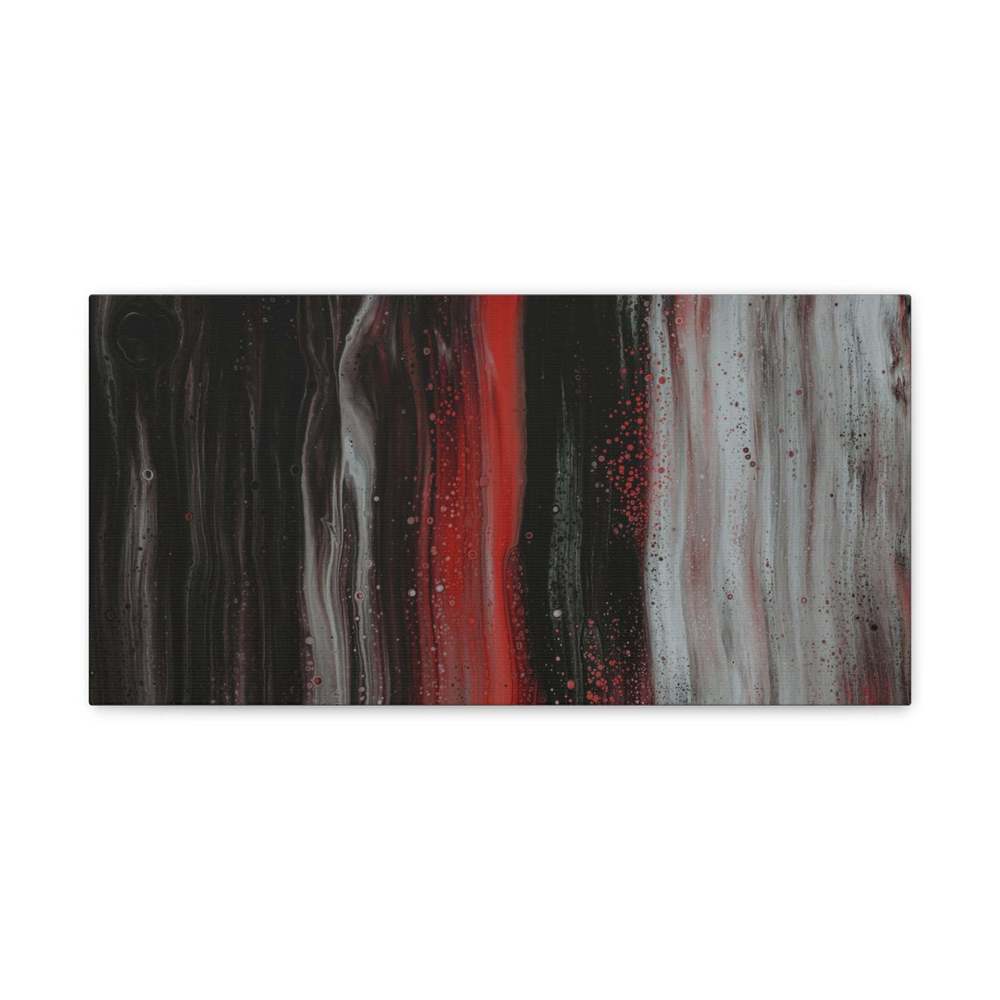 Colorful Marbling Texture Abstract Red Black White Waves Painting Canvas Wall Ar - Picture 2 of 2